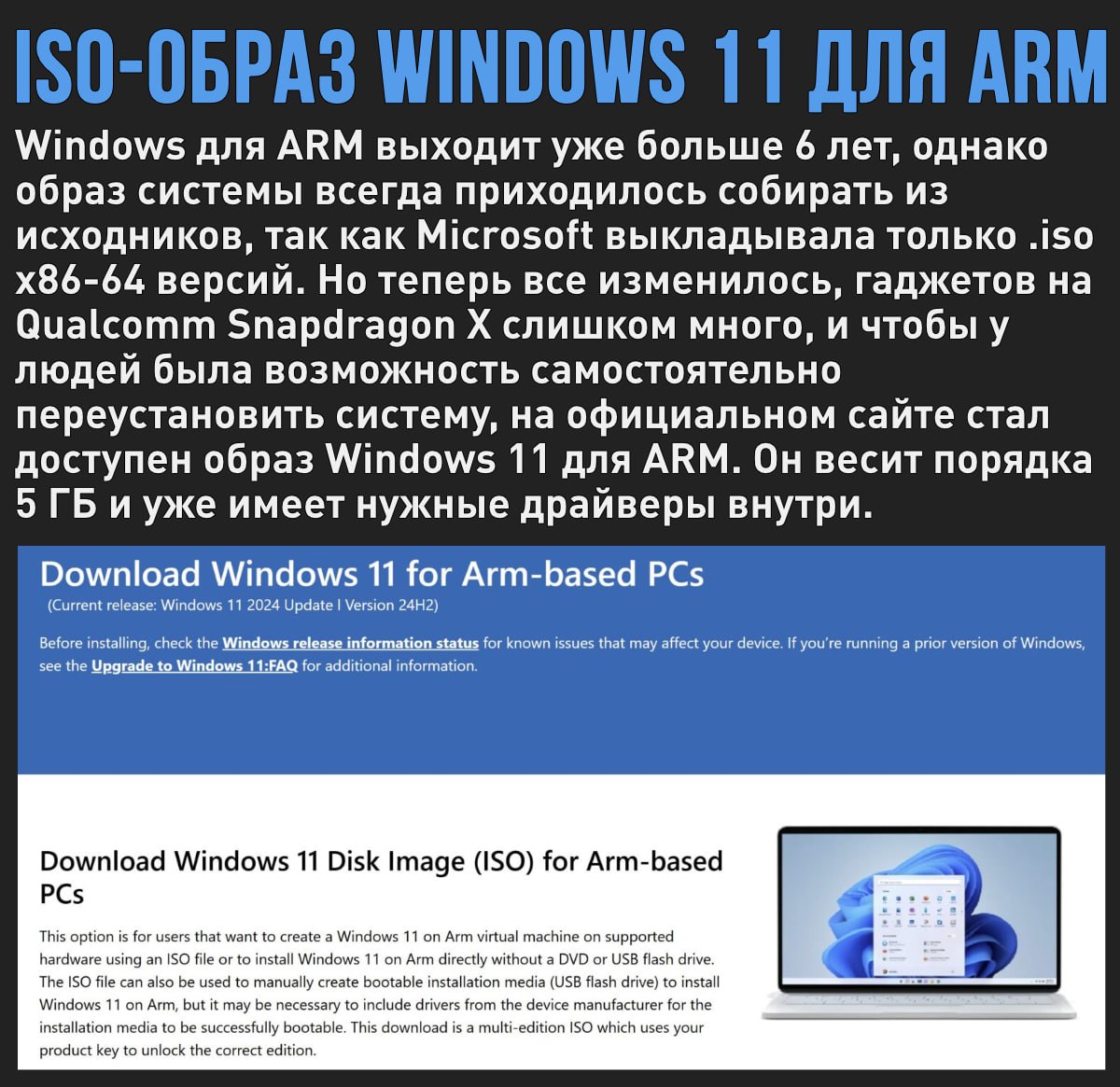 Образ Windows 11 для ARM теперь официально доступен на сайте Microsoft  Мой Компьютер