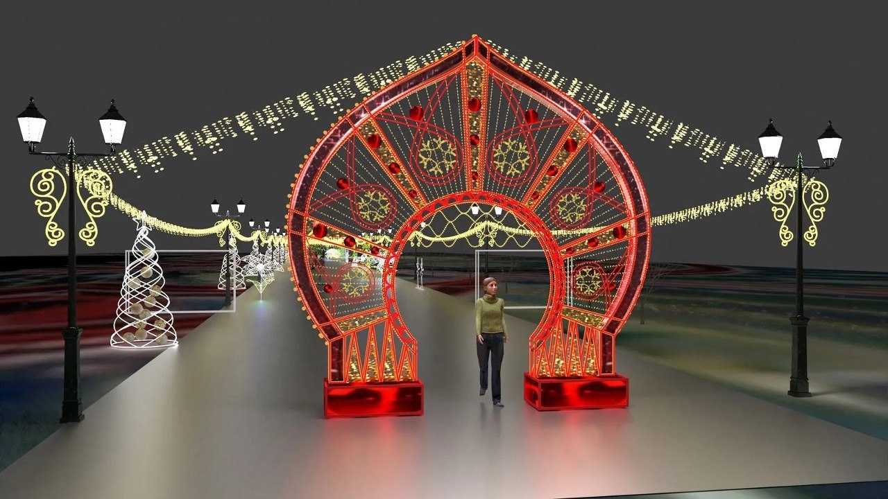 Барнаул 1 На Мало Тобольской украсят новогодний городок Сейчас идут работы по установке обновлённого светового потолка На входе будет стоять большая композиция в виде русского кокошника Подписаться Прислать новость