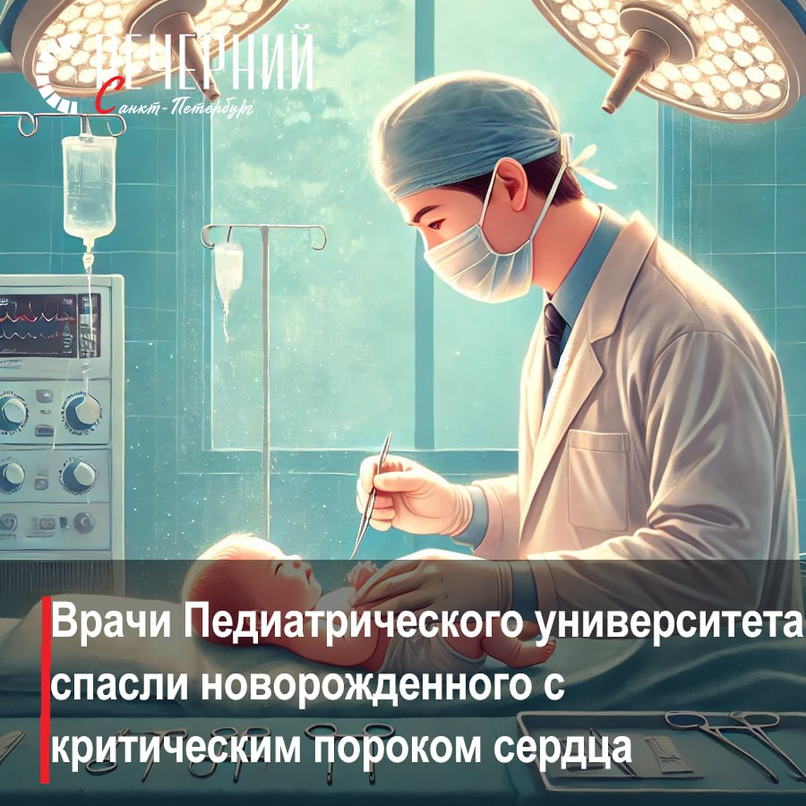 Долгая операция и надежда на будущее: как спасали новорожденного в Петербурге  Михаил, новорожденный мальчик, который родился 23 января в Всеволожском родильном доме, столкнулся с серьёзной проблемой — критическим пороком сердца. У малыша был диагностирован тотальный аномальный дренаж лёгочных вен, требующий немедленной хирургической операции.  Михаила перевезли в клинику СПбГПМУ на пятом дне жизни, где врачи Педиатрического университета провели успешную операцию, которая длилась три с половиной часа. Лёгочные вены были успешно реимплантированы в левое предсердие мальчика.  Сейчас Михаил находится в отделении патологии новорождённых и детей грудного возраста, и врачи уверены, что его развитие будет соответствовать нормам для его возраста.  Фото: сгенерировано нейросетью Вечерний Санкт-Петербург