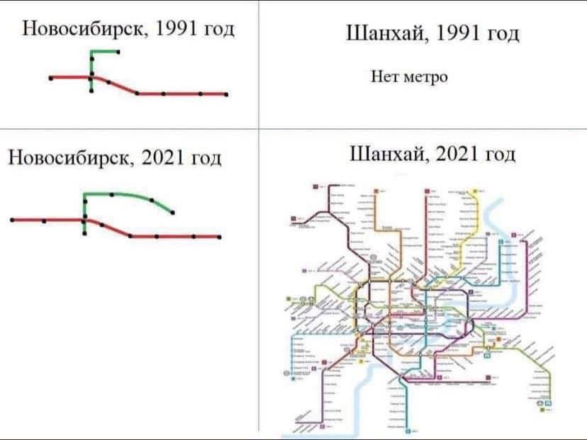 У Новосибирска отмечается просто колоссальный «рост» станций метро. Мэрия уверяет в том, что все объекты сложны и невыполнимы, поэтому строительство линии так сильно затягивается.  При этом в других городах наблюдается вообще волшебство какое-то. Буквально за 30 лет с нуля появилась целая паутина.  Стоит отметить, что с 2021 года в Новосибирске не добавилось ни одной станции.   Фото:    #новосибирск