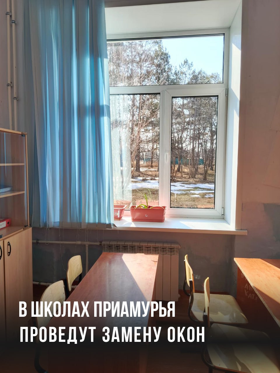 Средства на обновление окон в этом году получили школы и детские сады в 18 муниципалитетах области: Райчихинске, Свободном, Зее и Тынде, Прогрессе, а также в Архаринском, Белогорском, Бурейском, Зейском, Ивановском, Магдагачинском, Мазановском, Ромненском, Сковородинском и Шимановском округах, Константиновском, Октябрьском и Свободненском районах. К обновлению приступят во время летних каникул, а завершить планируют к началу нового учебного года. В двух школах области работы прошли во время весенних каникул. В СОШ села Томичи Белогорского округа заменили 65 старых деревянных оконных блоков на новые металлопластиковые, в СОШ № 172 Архары – 17.