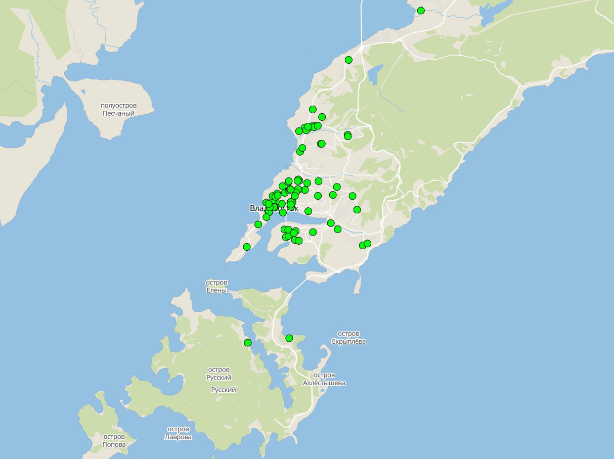 Во Владивостоке заработала карта общественных точек доступа Wi-Fi. На Патрокле их ровно НОЛЬ. Карта опубликована на сайте Правительства Приморского края: Пока по нашей информации в бизнес-точках района с гостевым wifi дела обстоят не очень хорошо. Он есть только в местах, которые уже давно работают, например в бистро-отеле на Леопардовой набережной и в тренажерном зале на Сочинской 15, где он актуален, потому что мобильный интернет и даже звонки там и в спокойное время не очень-то работали по причине расположения в цокольном этаже.