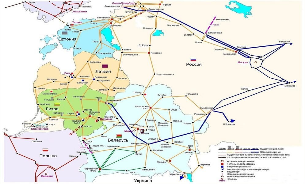 БРЭЛЛ разорван. БРЭЛЛ больше нет.  Энергетическое кольцо Белоруссии, России, Эстонии, Латвии и Литвы больше не существует. Три прибалтийских государства вышли из единой энергетической системы, сделав Калининградскую область РФ энергетически автономным островом.   Кольцо начало складываться ещё в СССР и окончательно сформировалось в 2001 году, позволив маневрировать мощностями, создавать запас надtжности.  В 2017 году НАТО настояло на том, что БРЭЛЛ является точкой уязвимости для Эстонии, Латвии и Литвы, поэтому странам нужно разорвать энергетическую связь с Россией.  В том же году начались работы, как в Прибалтике, так и в России.  С этого момента энергетические мощности Калининградской области были увеличены почти в 2,5 раза. В 2018 были введены в эксплуатацию Маяковская ТЭС в Гусеве и Талаховская ТЭС в Советске, в 2019 — Прегольская ТЭС в Калининграде, в 2020 — Приморская ТЭС в Светлом.   На данный момент Калининградская область имеет потенциал генерации, вдвое превышающий пиковую потребность. Кроме того, установлен терминал для приема СПГ, в случае, если Литва решит перекрыть газопровод, идущий по ее территории из Белоруссии.   С 2019 ежегодно проводились испытания работы региональной энергосистемы в изолированном режиме. Руководство региона отчиталось о том, что Калининградская область без сбоев перешла на автономный режим.  В Прибалтика также усиливала свои энергомощности. Правда не такими ударными темпами. На данный момент сбоев в работе энергетики Литвы, Латвии и Эстонии не наблюдается, но на всякий случай был введён режим экономии. Дело в том, что прибалты не успели обеспечить себе достаточный объем резервных мощностей. К 2025 году должен был быть построен энергомост из Польши Harmony Link, который обеспечил бы резервные мощности. Однако сроки давно сорваны, и следующая дата запуска энергомоста перенесена на 2028 год.  Пока же  мы с вами наблюдаем классический «выстрел себе в ногу», мастерский исполненный руководством прибалтийских государств, уважаемые читатели.