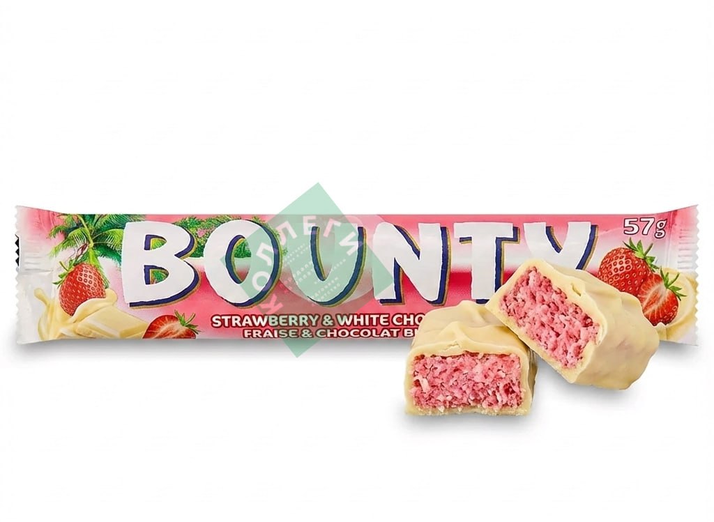 Клубничный Bounty в белом шоколаде скоро появится на российских полках Новинку уже зарегистрировали Сладкоежки следим за обстановкой