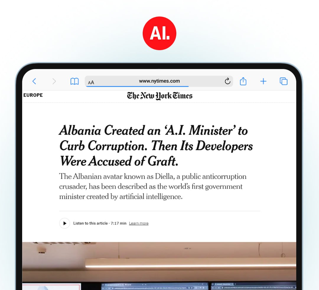 Разработчиков албанского ИИ министра Диэллы которая должна бороться с коррупцией в стране подозревают в коррупции В середине декабря под домашний арест отправили Мирлинду Карчанай главу Национального информационного агентства ответственного за создание Диэллы По мнению следствия Карчанай и другие чиновники занимались махинациями с госзакупками За что боролись на то и напоролись