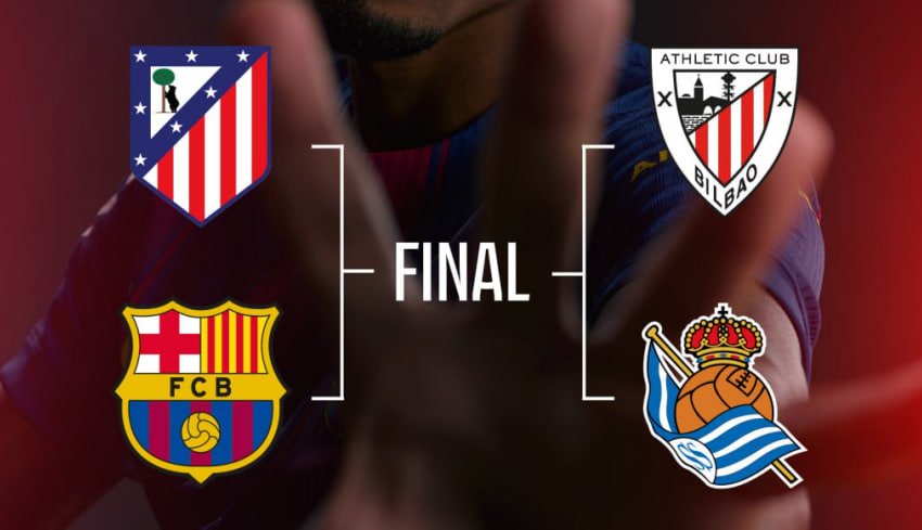 Битва за финал Барса сыграет с Атлетико а Атлетик сойдется с Сосьедадом в 1 2 Кубка Испании Первые матчи пройдут 10 11 февраля а ответные поединки за выход в решающую стадию намечены на начало марта