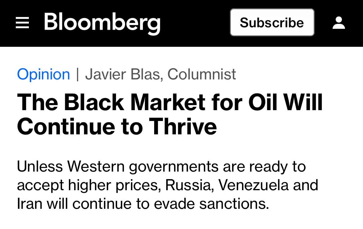 Запад бессилен: подсанкционный рынок нефти процветает, — Bloomberg   Россия, Иран и Венесуэла — три крупнейшие нефтедобывающие страны, находящиеся под западными санкциями, — по-прежнему добывают около 16 млн баррелей сырой нефти и других нефтепродуктов в день, — констатирует Bloomberg   Запад в страхе перед скачком цен на нефть в случае потери рынком этих объёмов демонстрирует политическое безволие. Китай и Индия вовсе не считают незаконной покупку подсанкционной нефти   С одной стороны, Трамп подписывает грозный меморандум о максимальном давлении на Иран. С другой, добыча нефти Ираном приближается к 40-летнему максимуму. России же на обход «самых жёстких» санкций Байдена, введённых в январе, потребовалось всего 25 дней   «Это позорный провал в политике, когда бездействие прикрывается риторикой и словами», — подчёркивает Bloomberg  «КРИСТАЛЛ РОСТА» ранее информировал о том, что по мнению германского Focus «антироссийские санкции» — ещё один термин для обозначения беспомощности Запада