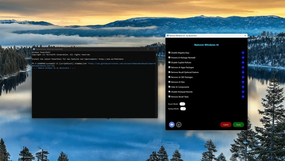 Энтузиаст опубликовал на GitHub скрипт с помощью которого в Windows 11 можно отключить ИИ функции в том числе недоступные из за региональных ограничений Цель проекта улучшение пользовательского опыта конфиденциальности и безопасности объяснил разработчик Кроме того часть функций работает в фоновом режиме и может потреблять системные ресурсы vc ru dev 2641892