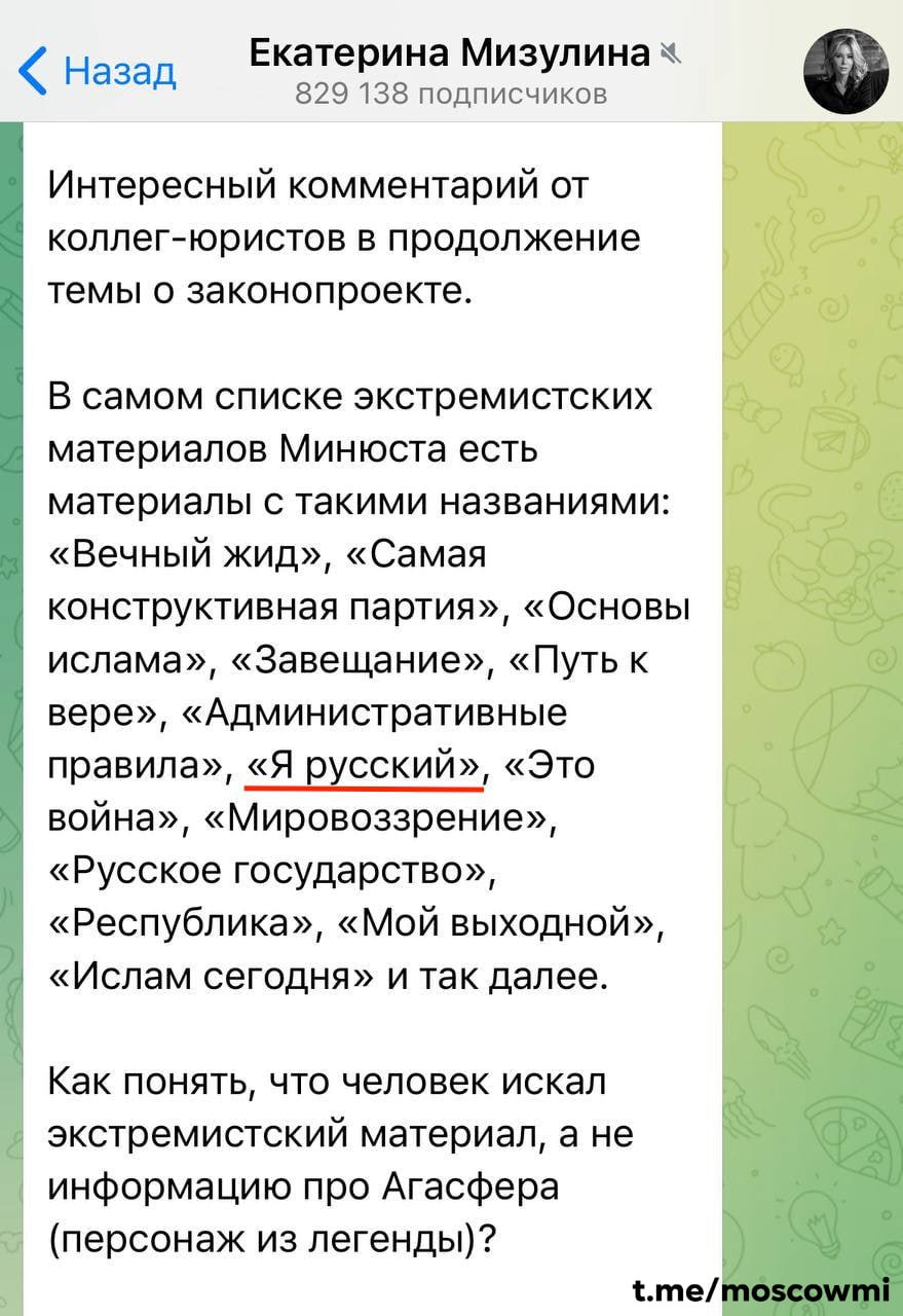 Россиян будут штрафовать даже за поиск песни Шамана «Я русский», так как материал с таким названием есть в списке экстремистских, пожаловалась Екатерина Мизулина.
