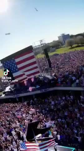 Дональд Трамп представил ИИ-видео с рок-концертом