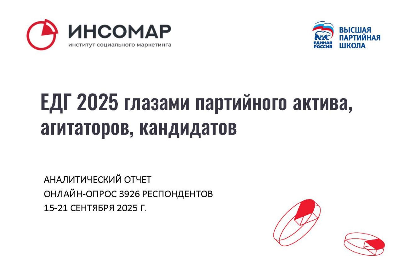 Эксперты социологи Единая Россия усилила низовой актив и делает ставку на прямые коммуникации с людьми поддержка и включенность первичных организаций в кампанию становятся правилом Высшая партийная школа совместно с Институтом социального маркетинга провели корпоративное социологическое исследование по итогам ЕДГ 2025 В опросе приняли участие почти 4 тысячи человек агитаторов партии доверенных лиц технологов избирательных штабов и кандидатов в депутаты всех уровней Исследование позволяет анализировать эффективность партийных институтов и инфраструктуры на местах в выборный период технологических инструментов и подходов социально экономическую повестку и ее отработку избирательными штабами Главный сдвиг усиление роли низового актива партии Они стали опорой штабов оперативно транслируют повестку адаптируют ее под местные контексты работают в микросообществах и через горизонтальные связи Кампания показала сигналы внутри партии проходят без искажений месседжи легко тиражируются и одинаково считываются Электоральная машина уходит от массового вещания заметна ставка на работу с целевыми группами и сообществами на прямые межличностные коммуникации Один из ключевых выводов самая большая партия превращает свою массовость в своё технологическое и агитационное преимущество поддержка и включенность первичных организаций в кампанию становится правилом отмечает директор по политическому анализу ИНСОМАР Виктор Потуремский