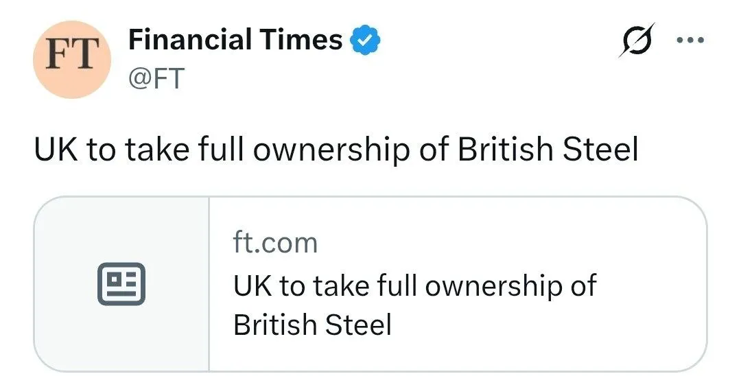 В Британии полностью национализировали компанию British steel которую отобрали у китайцев newsEconomics
