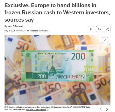 Международная площадка Euroclear планирует изъять около 3 млрд евро из замороженных российских активов, сообщает Reuters. Деньги будут переданы в качестве компенсации тем, у кого Москва якобы конфисковала средства. Площадка уведомила клиентов о предстоящих выплатах 1 апреля.