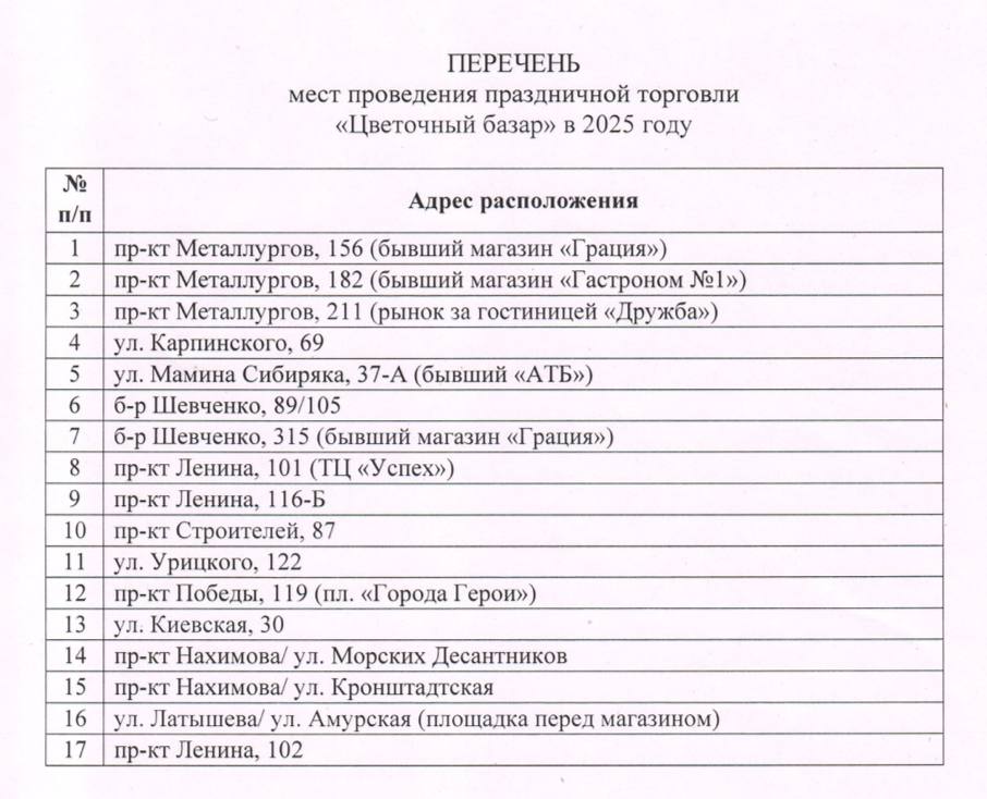 В Мариуполе с 6 по 8 марта заработают «цветочные базары»    На специально оборудованных площадках в разных районах города цветы можно будет купить с 7:00 до 20:00  Места проведения праздничной торговли смотрите в таблице.