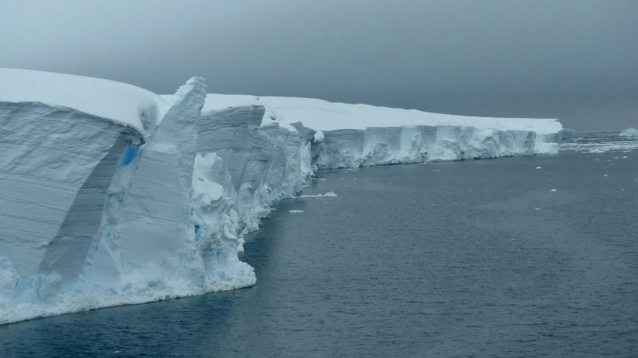 Ледник Судного дня в Антарктиде начал движение предупреждают учёные Речь о леднике Туэйтса по площади он сопоставим с Великобританией По оценкам его полное таяние может поднять уровень океана минимум на 60 см а в худшем сценарии на 3 5 метров запустив цепную реакцию таяния других ледников Спутники фиксируют что тёплые воды размывают основание ледника и вызывают трещины Окончательные выводы сделают после завершения международной экспедиции Прямой эфир Наш MAX