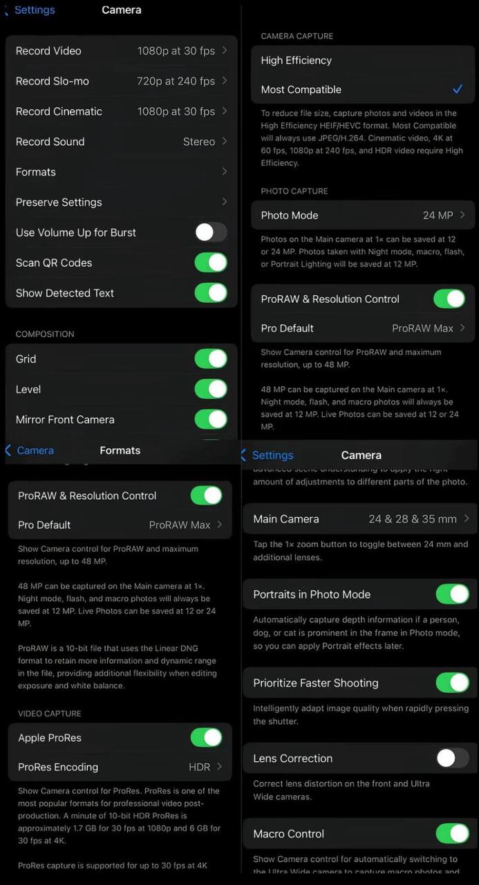Твиттерские поделились настройками iPhone которые превращают камеру телефона в профессиональную аппаратуру с 4К качеством Сохраняйте но следите за памятью телефона techmedia