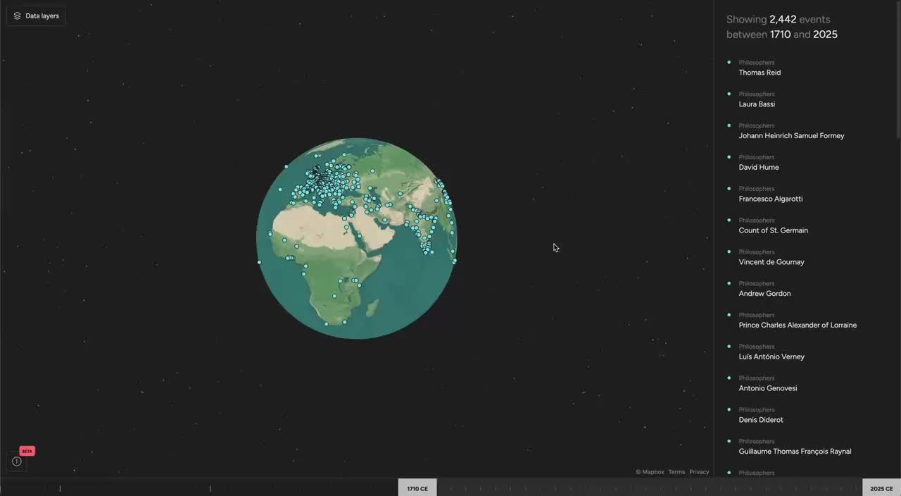 Интерактивный глобус для изучения мировой истории