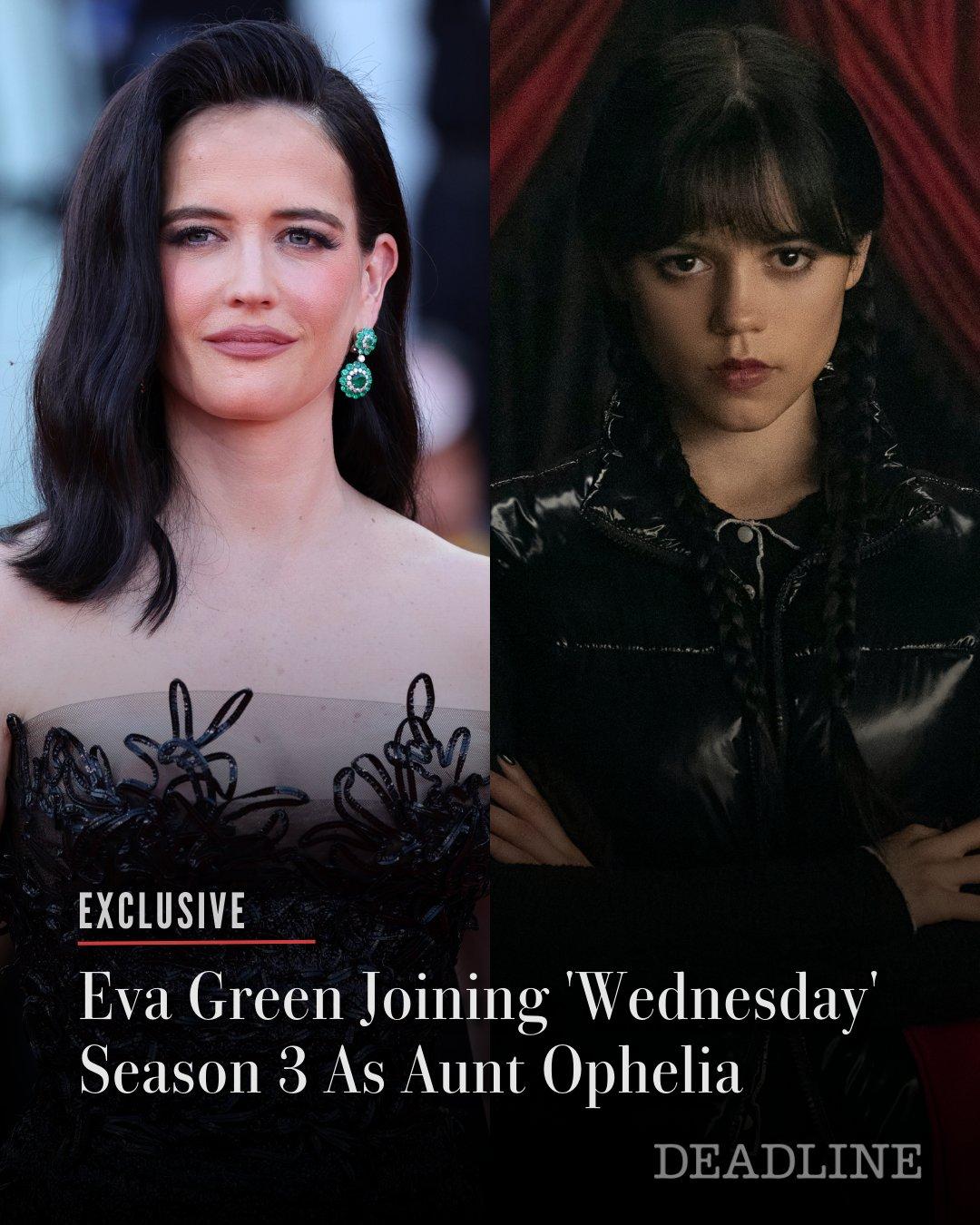 Ева Грин появится в третьем сезоне Уэнсдей и честно говоря это уже главная причина ждать продолжение сериала Тима Бёртона Она сыграет Офелию сестру Мортиши Аддамс и соответственно тётю Уэнсдей