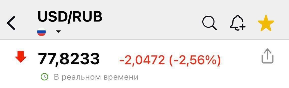 Доллар совершил эпичное падение до 77 рублей