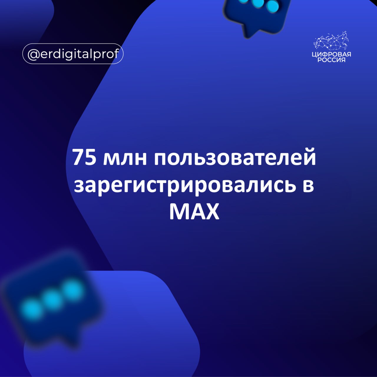 В национальном мессенджере МАХ зарегистрировались 75 млн пользователей Среднесуточная аудитория мессенджера в декабре достигла 45 млн человек С момента запуска МАХ пользователи отправили более 6 5 млрд сообщений и совершили более 2 млрд звонков Блогеры компании и госорганизации создали более 122 тыс публичных каналов в МАХ с более чем 35 млн подписчиков