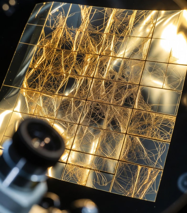 Электропроводящую пленку из золота создали в Новосибирске Российские ученые впервые в мире сделали сверхтонкую золотую пленку толщиной всего 3 нанометра которая проводит электричество Обычно золото на поверхности сначала образует отдельные островки и сложно объединяется в сплошную пленку но физики нашли хитрый способ изменили размер лазерного пятна на золотой мишени во время осаждения Это позволило создать проводящую пленку с минимальной толщиной Такие пленки прозрачные гибкие и отлично проводят ток Их можно использовать в сенсорных экранах гибких дисплеях солнечных батареях OLED светодиодах носимых гаджетах и даже в контактных линзах с дополненной реальностью Подписывайтесь на Послезавтра