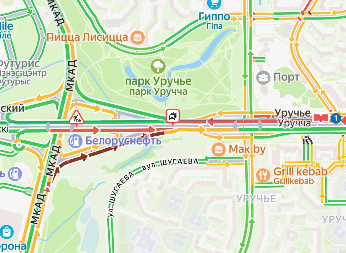 Из за ДТП на пересечении МКАД и проспекта Независимости затруднено движение по проспекту Независимости в обоих направлениях Подписывайтесь sbbytoday