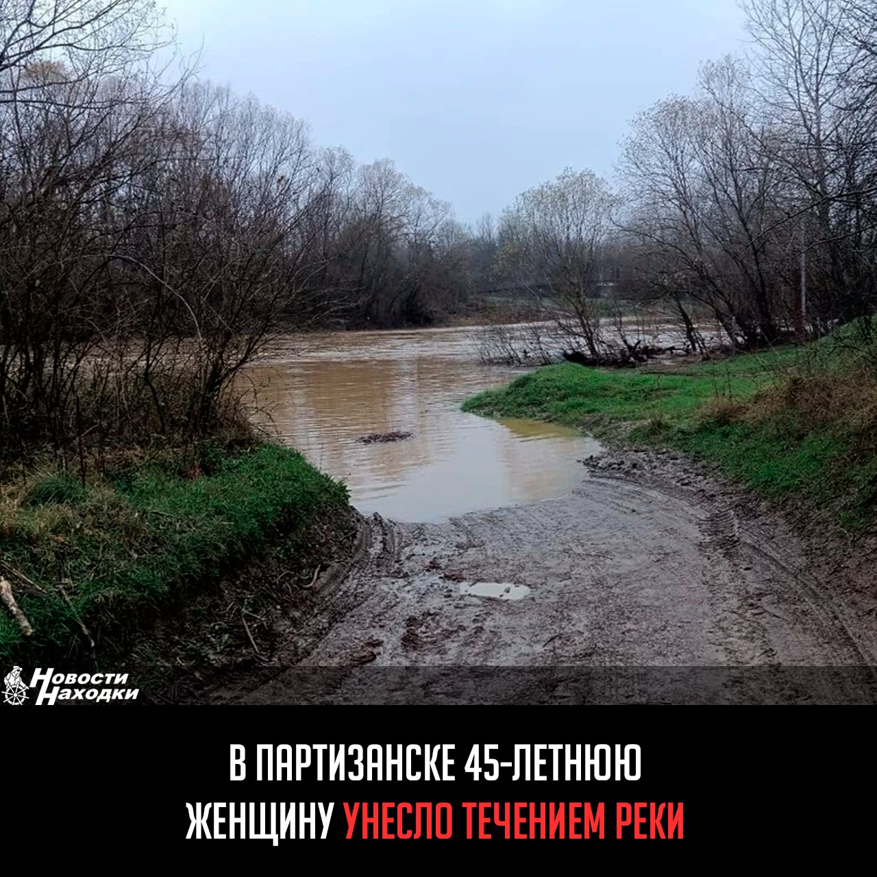 Вчера утром 45-летнюю женщину унесло течением реки Постышевка, при попытке перейти её вброд. Происшествие произошло в муниципальном округе города Партизанск. Сотрудники МЧС России обнаружили тело погибшей вечером, в 800 метрах ниже по течению, и передали ее сотрудникам полиции.