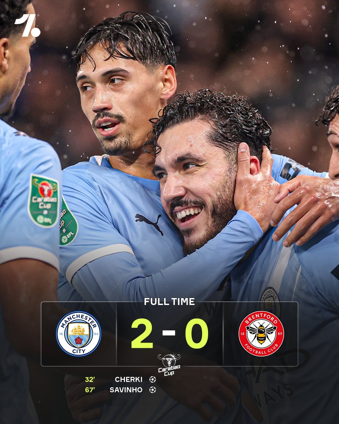 Ман Сити побеждает Брентфорд и отправляется в полуфинал Кубка лиги Беспроигрышная серия горожан составляет уже шесть матчей