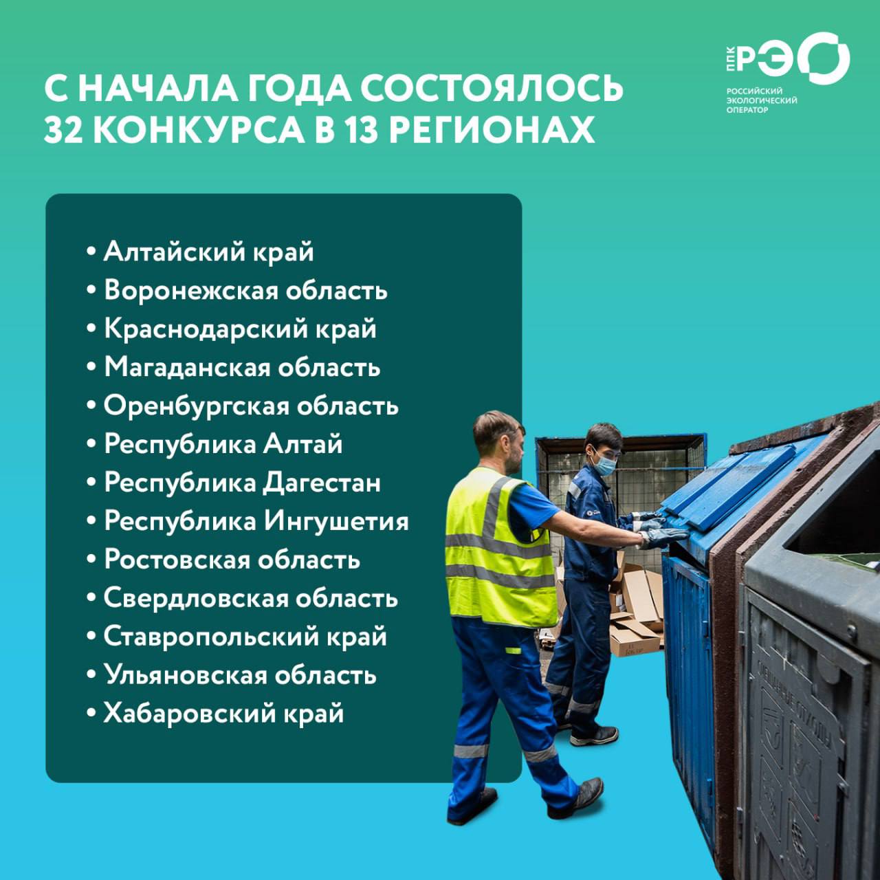 Выборы региональных операторов прошли в 13 субъектах   Всего в России услугу по вывозу твердых коммунальных отходов оказывают 184 региональных оператора.  «Регоператоры являются ключевыми участниками системы обращения с ТКО. На них возложена функция по вывозу коммунальных отходов с контейнерных площадок, важно, чтобы эта услуга выполнялась своевременно», — отмечает замминистра природных ресурсов и экологии РФ Денис Буцаев.  Как правило, регоператоров выбирают на 10 лет. Но если они участвуют в строительстве/реконструкции объектов обращения с ТКО, то по решению правительства региона статус регоператора может быть однократно продлен еще на 5 лет.  Регионы, которые провели выборы с начала 2025 года, —  в наших карточках
