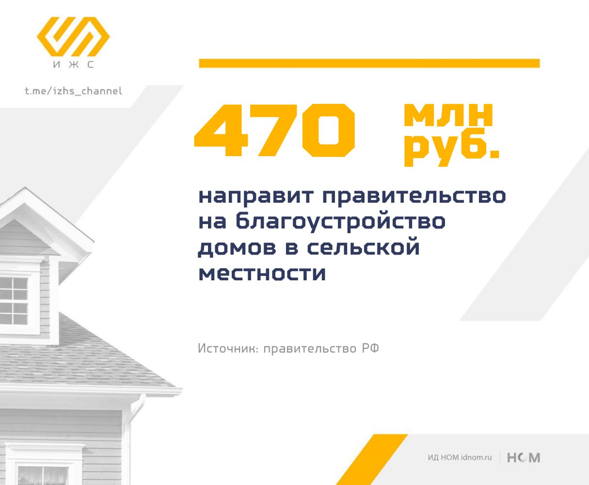 470 млн руб на благоустройство сельских домов   Правительство РФ направит более 470 млн на субсидирование программы льготного кредитования на благоустройство домовладений в сельской местности Эти деньги пойдут на субсидирование 21 5 тыс льготных кредитов выданных еще в 2020 2024 годах по ставке до 5 на благоустройство домов На что используют такие займы   Подключение дома к электро газо и водоснабжению   Проведение канализации и отопления   Ремонт кровли и инженерных систем С учетом выделенных средств общий объем субсидирования этой программы в 2025 году превысит 1 2 млрд руб добавили в российском правительстве Оценить результаты выполнения плана возродить сельскую местность пока не представляется возможным ввиду отсутствия целевых показателей Просто знаем что число деревень и сел сокращается а инфраструктуру строить все дороже   ИЖС
