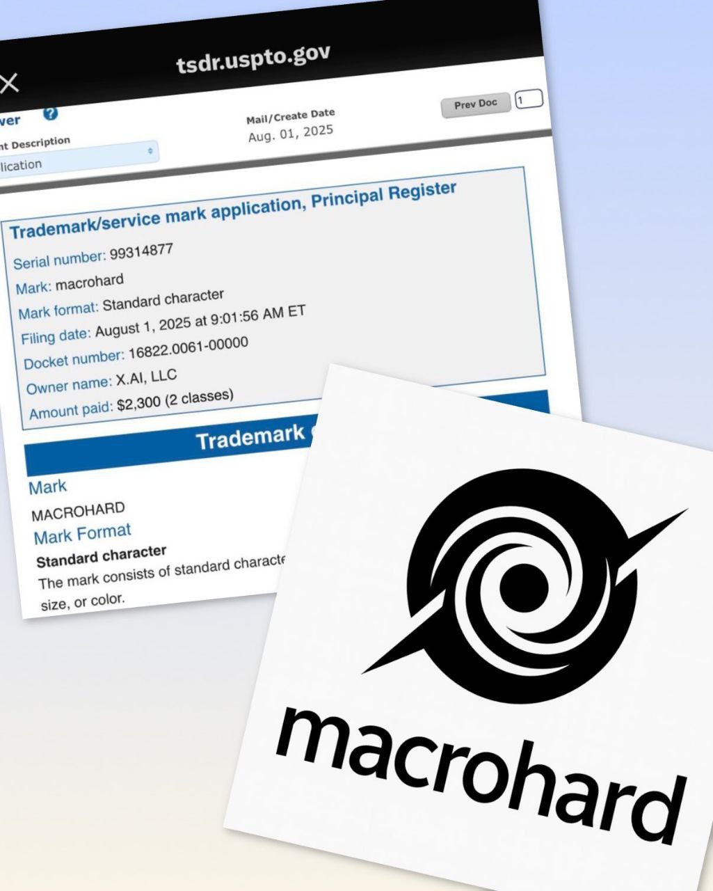Тролль Илон Маск подал заявку на регистрацию торговой марки Macrohard  для AI-проекта , что является антонимом названия Microsoft. Да еще и с сексуальным подтекстом. Как известно, Маск является непримиримым критиком Билла Гейтса.    #AINews