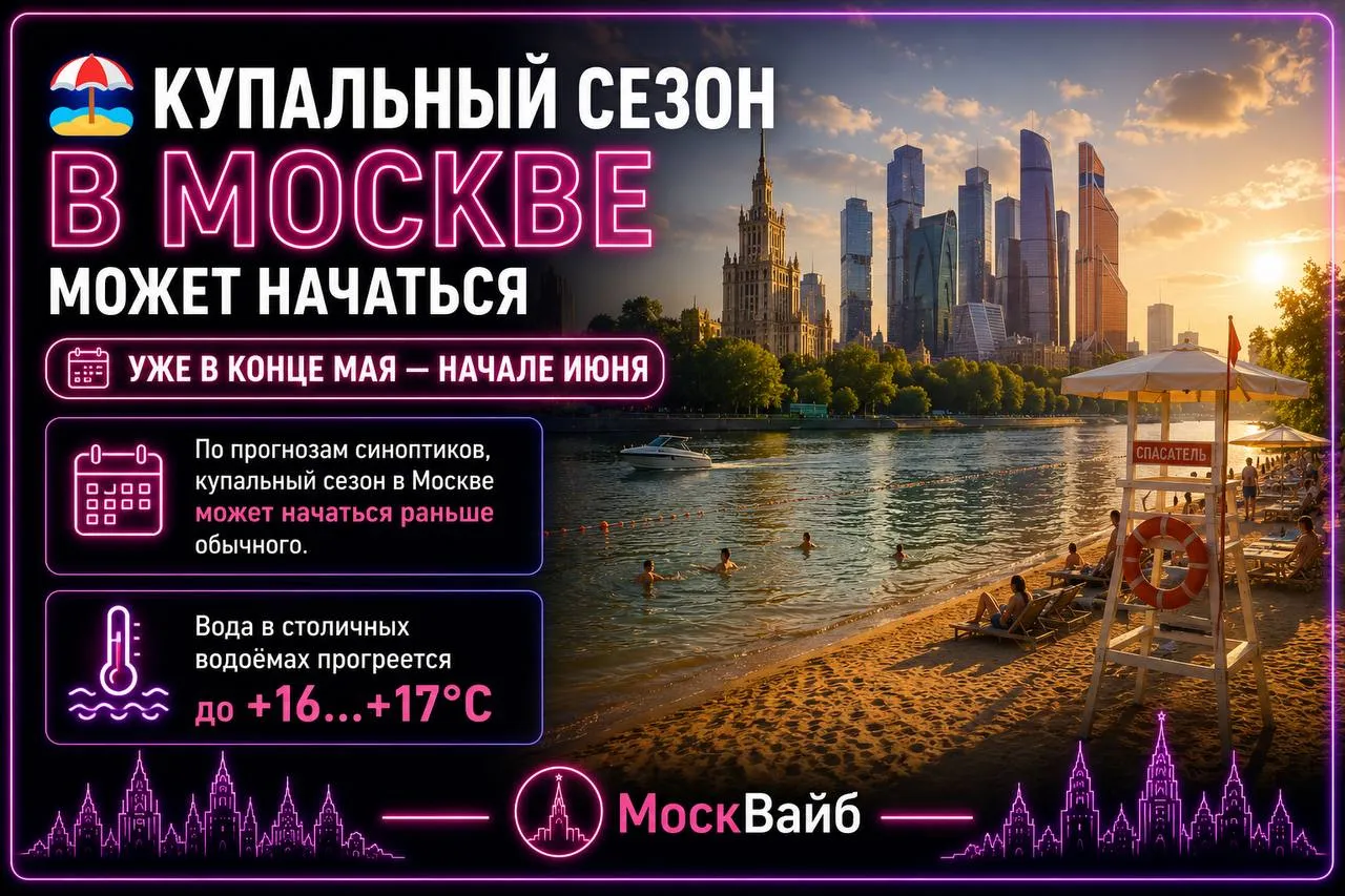 Купальный сезон в Москве может начаться уже в конце мая начале июня сообщают синоптики Видели что то интересное или знаете новость присылайте нам в бот МоскВайб мы в МАХ