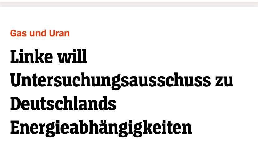В Германии возмутились зависимостью от газа и урана из России, сообщил Der Spiegel. Левые намерены провести расследование и допросить экс-канцлеров Меркель и Шредера, если придут к власти.   Лидер партии Ян ван Акен настаивает на создании специальной комиссии. Она должна будет узнать, почему немецкие энергокомпании так сильно зависели от российского газа.   Для этого левые намерены допросить некоторых немецких политиков, которые якобы были связаны с поставщиками энергоресурсов.