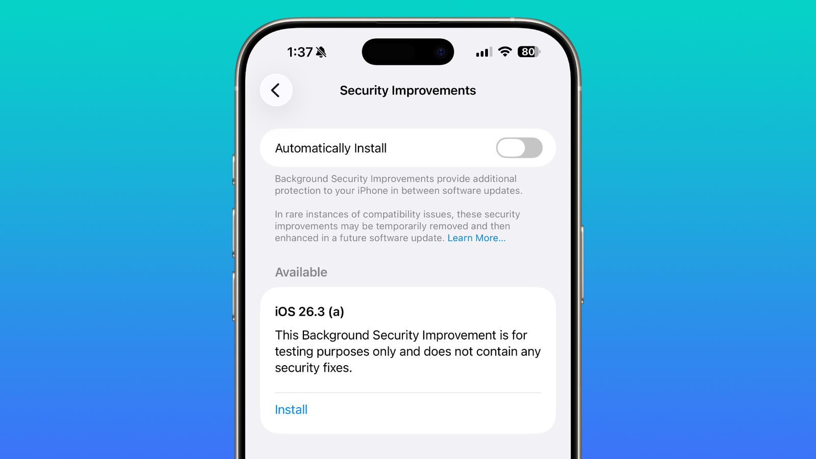 В iOS 26 3 Apple начала тестировать Background Security Improvements Это особый тип обновлений которые не содержат новых функций а вносят мелкие изменения в работу системных приложений Они устанавливаются не в разделе Обновление ПО а в разделе Конфиденциальность