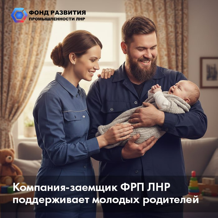 Заемщик Фонда развития промышленности ЛНР поддерживает молодых родителей Металлургическая компания заемщик регионального Фонда развития промышленности объединяющая 7 производств на территории ЛНР и ДНР оказывает поддержку сотрудникам которые стали молодыми родителями Об этом рассказали на предприятии Так в январе этого года финансовую помощь от компании получили 8 семей металлургов в том числе и родители двойни Гордимся своими сотрудниками создающими прекрасные крепкие семьи Поддержка семейных ценностей один из приоритетов компании подчеркнули на предприятии