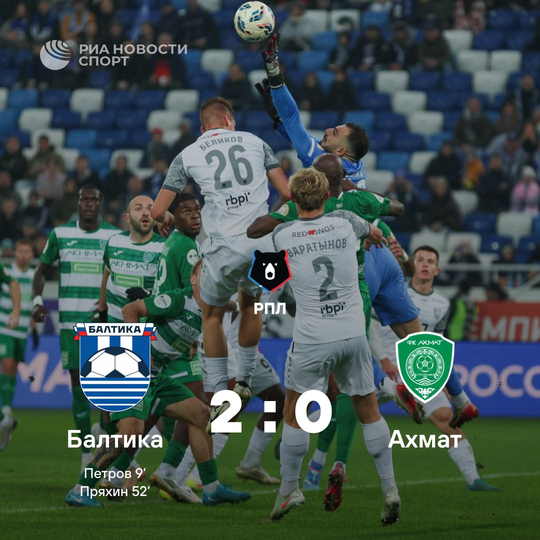 Балтика опять побеждает Команда Талалаева поднялась на четвертое место и отстает от первой строчки всего на три очка Подписывайтесь на РИА Новости Спорт в MAX