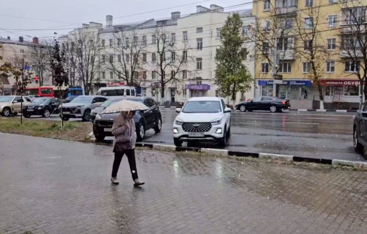 Тулу накрыл первый снегопад     В Туле тоже выпал снег. Из дождя капли превратились в крупные хлопья. Кадры были сделаны на проспекте Лепнина.  ↗  Прислать новость   Подписаться