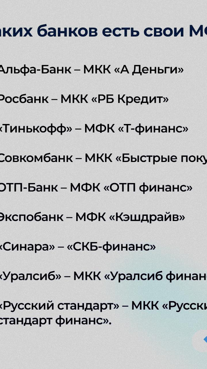 ЦБ изучит бизнес-модели 'банковских' МФО и планирует выравнивание условий кредитования