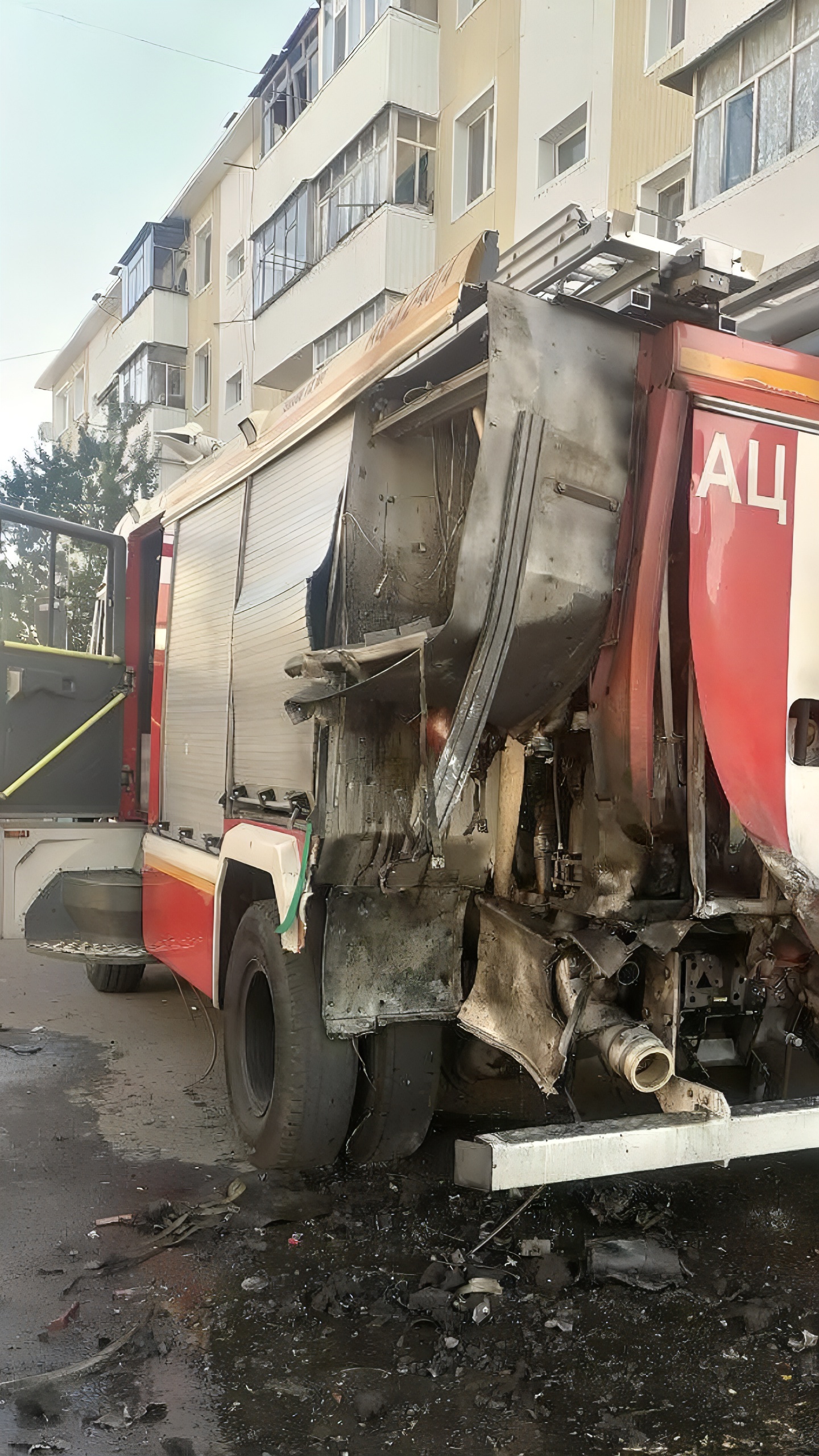 Атака беспилотника на пожарный автомобиль в Белгородском районе: никто не пострадал