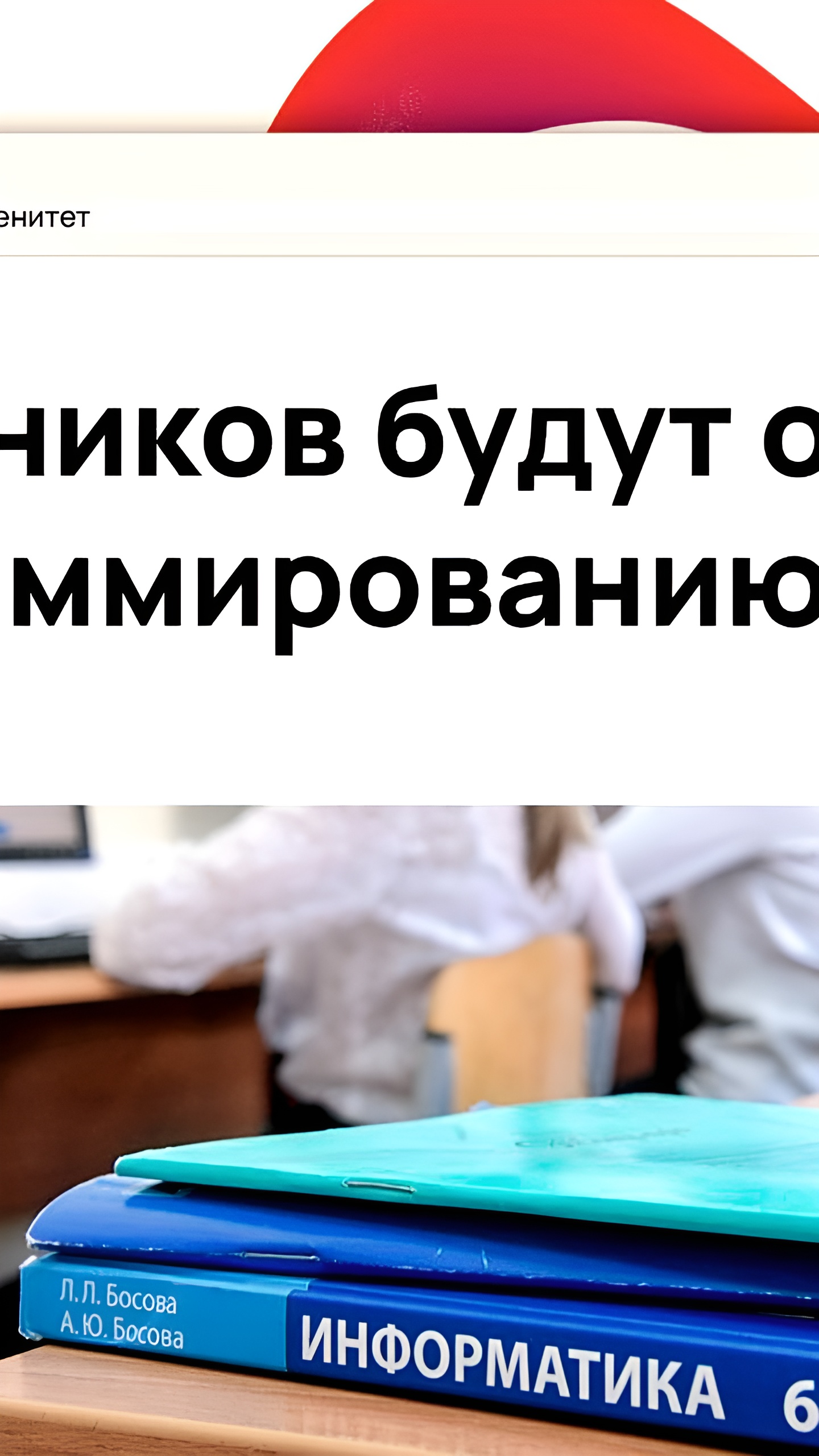 Российские школьники начнут изучать современные языки программирования в рамках нацпроекта