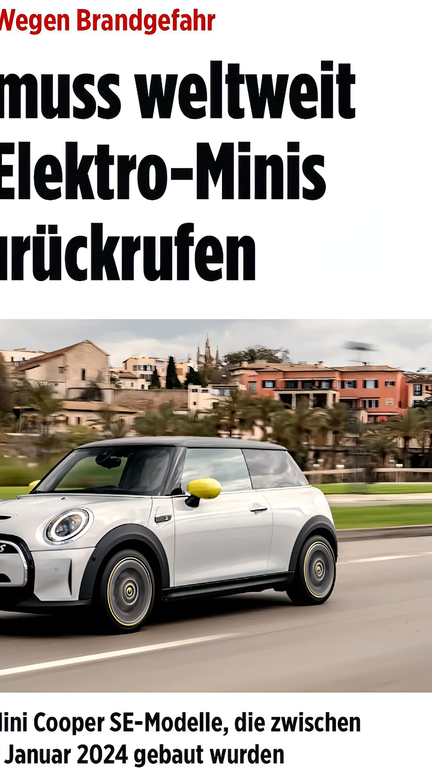 BMW отзывает 150 тыс. Mini Cooper SE из-за риска возгорания