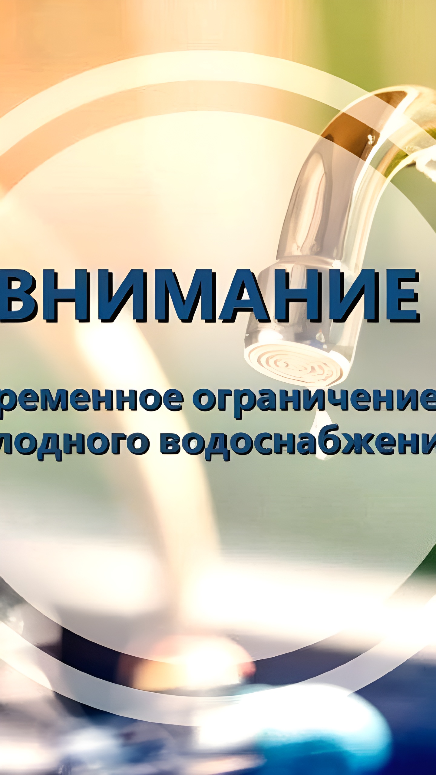 Временные ограничения водоснабжения в нескольких районах города из-за аварийных работ