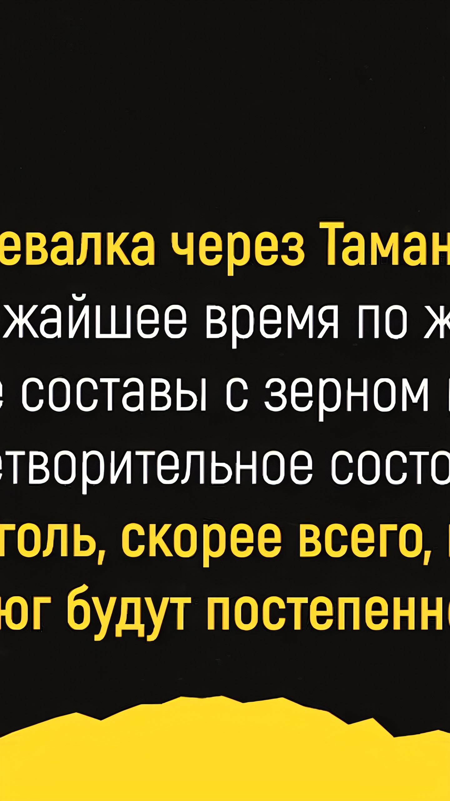 Снижение перевалки угля в порту Тамань: август 2024 показал падение на 28%