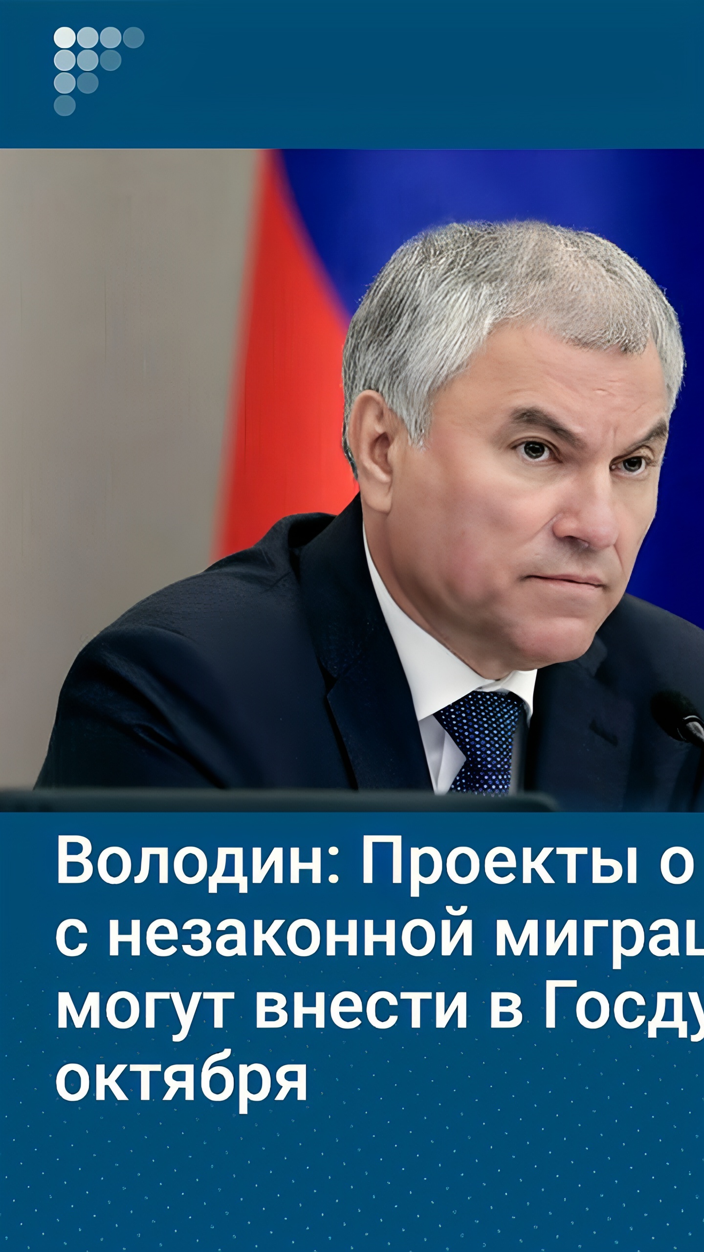 Вячеслав Володин анонсировал внесение законопроектов о борьбе с незаконной миграцией в Госдуму