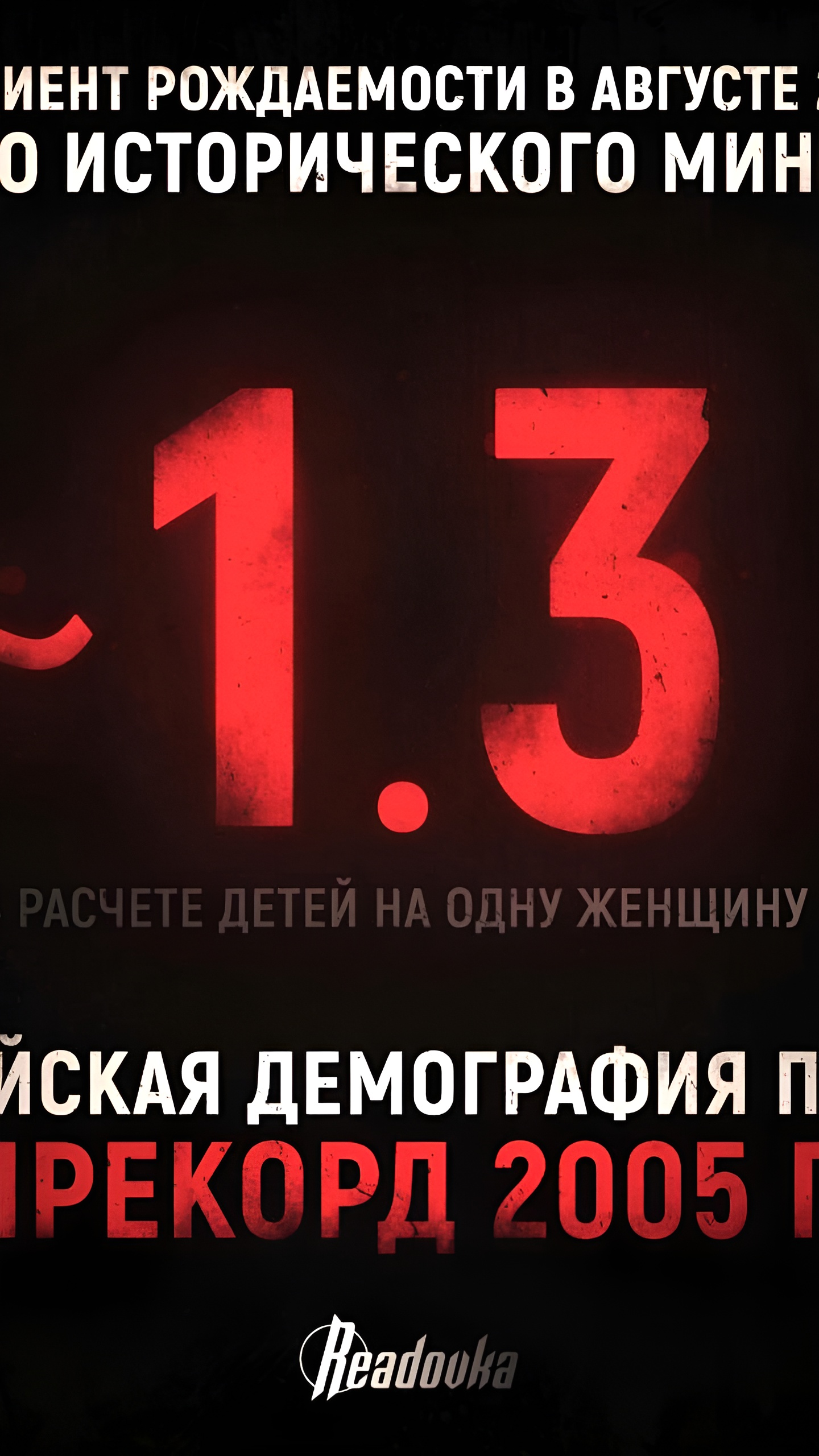 Коэффициент рождаемости в России достиг рекордно низкого уровня в августе 2024 года