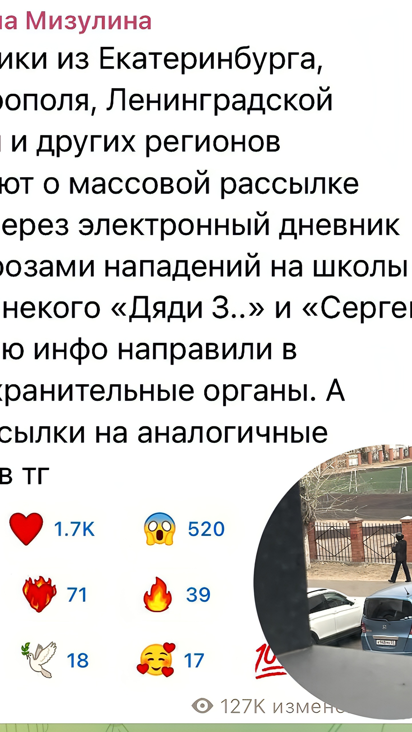 Угрозы нападений на школы: массовая рассылка сообщений в нескольких регионах России