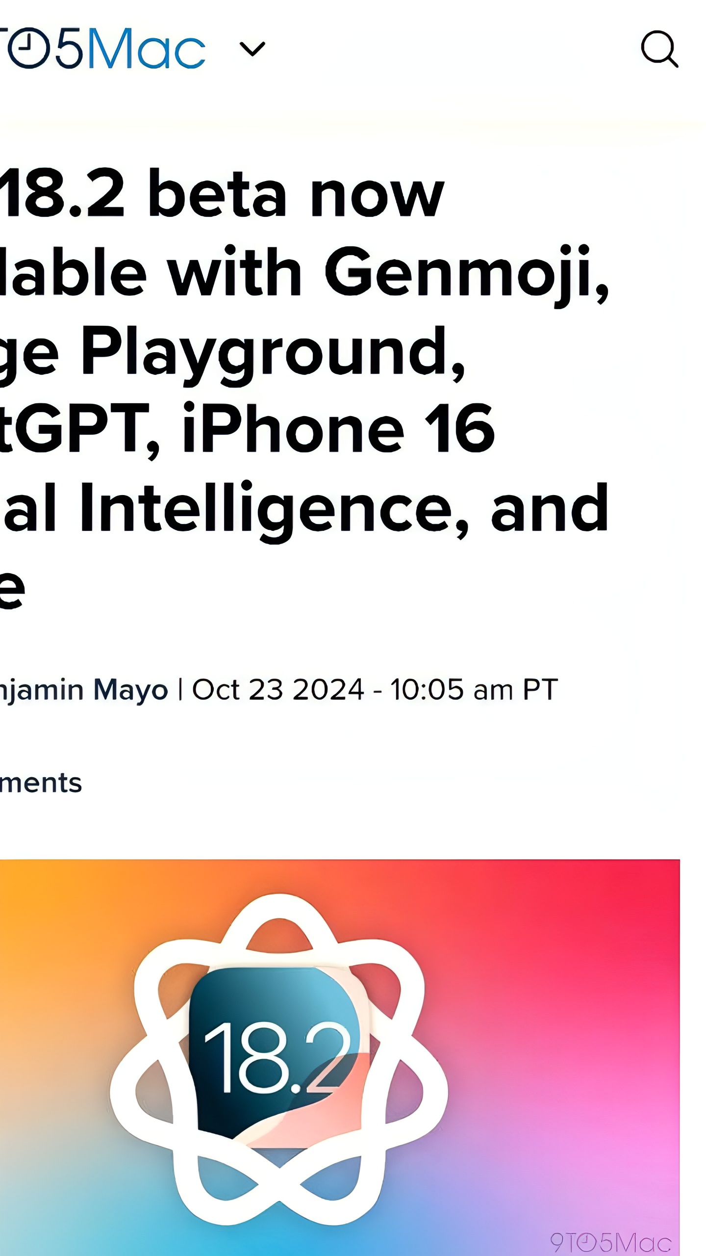 Apple анонсировала релиз iOS 18.1 с доступом к Apple Intelligence для бета-тестеров