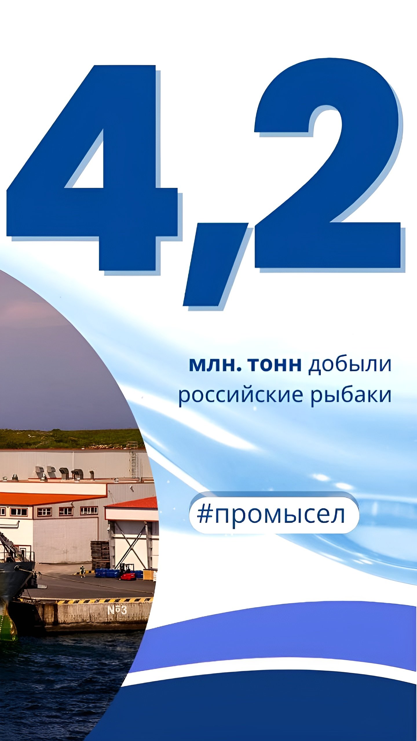 Общий вылов водных биоресурсов в России превысил 4,2 млн тонн