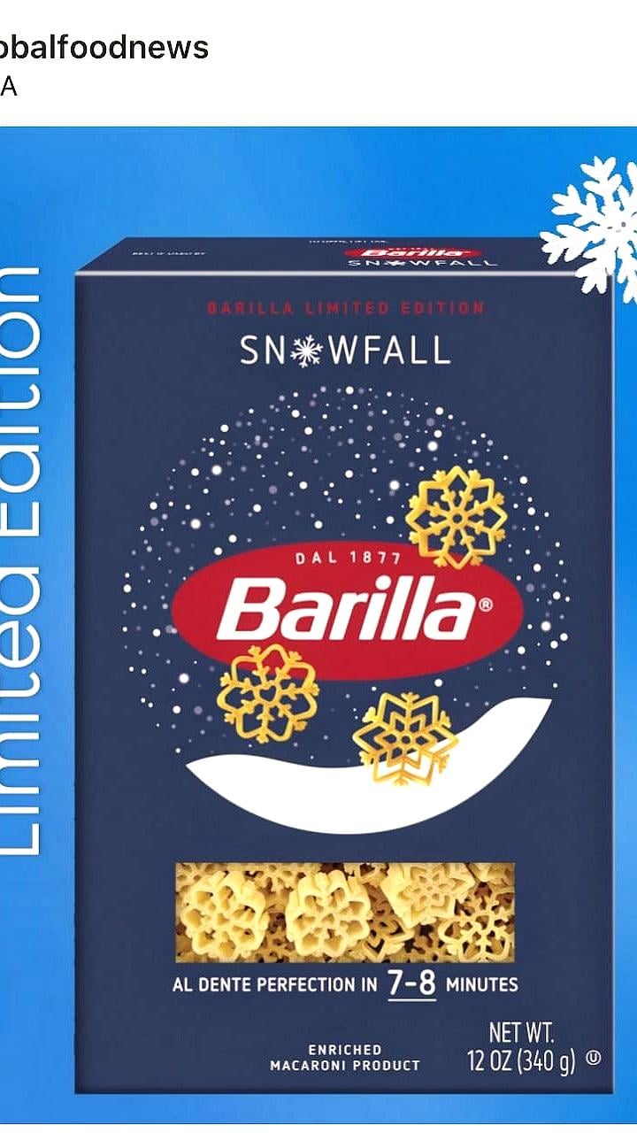 Barilla анонсирует выпуск лимитированной пасты Snowfall Pasta в США