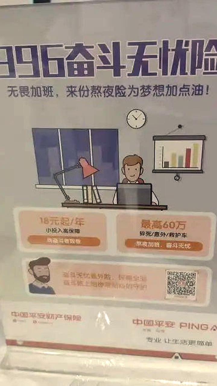 Китайская страховая компания предлагает полис на случай смерти от переработок